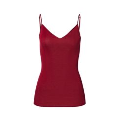 Hanro Cotton Seamless spaghetti top Red Dahlia