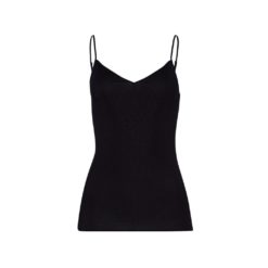 Hanro Cotton Seamless spaghetti top zwart & wit