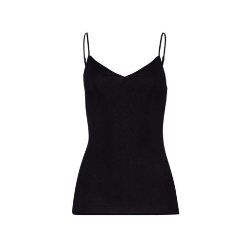 Hanro Cotton Seamless spaghetti top zwart & wit