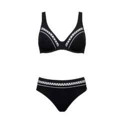 Charmline Textured Dimension bikini set Black-White