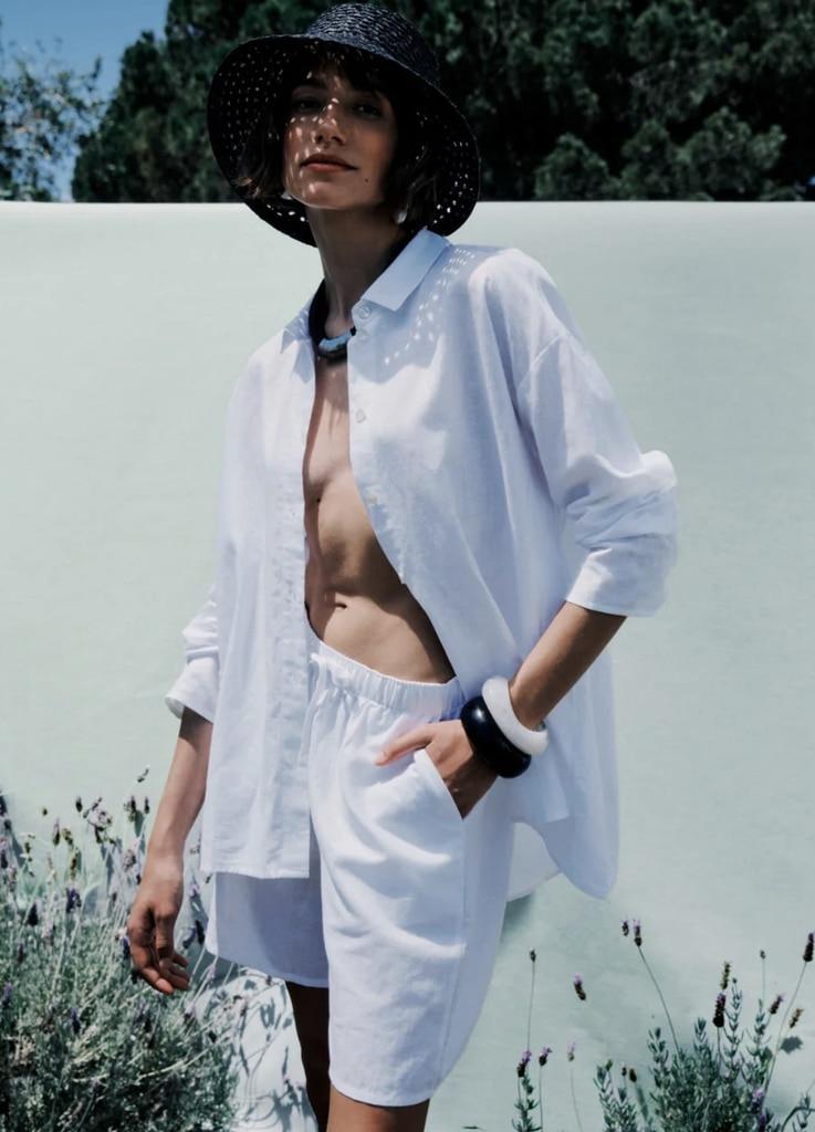 Hanro White Essentials blouse - Afbeelding 6