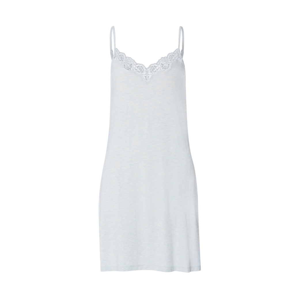 Hanro Natural Elegance spaghetti dress blue melange